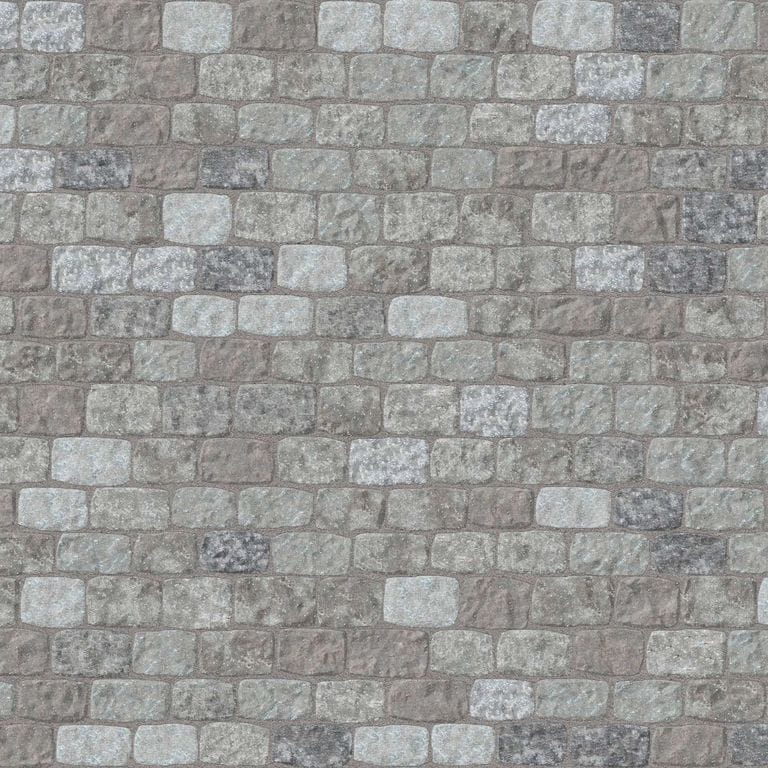 SDT1445 SDM423 P261 Reclaimed European Sandstone Cobblestones - Weathered &amp; Worn | Pattern DP112 Paving - Reclaimed Cobblestone Running Bond - Split Edge - Approx 8x5''