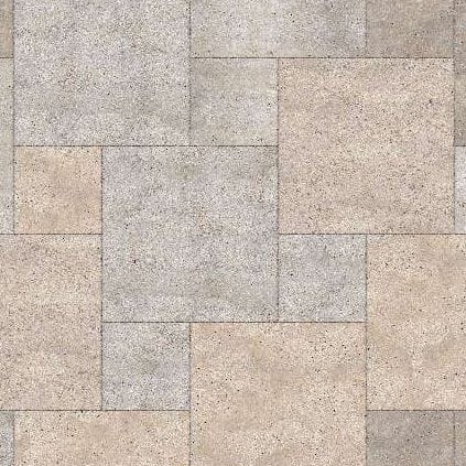  SDT1356 SDM381 P1086 Golden Buff Limestone - Sand Blasted | Pattern DP069 Paving - Teardrop - Sawn Edge - Dimensional 2 Pieces 2 Sizes* | 36x36"(1), 18X18"(1)