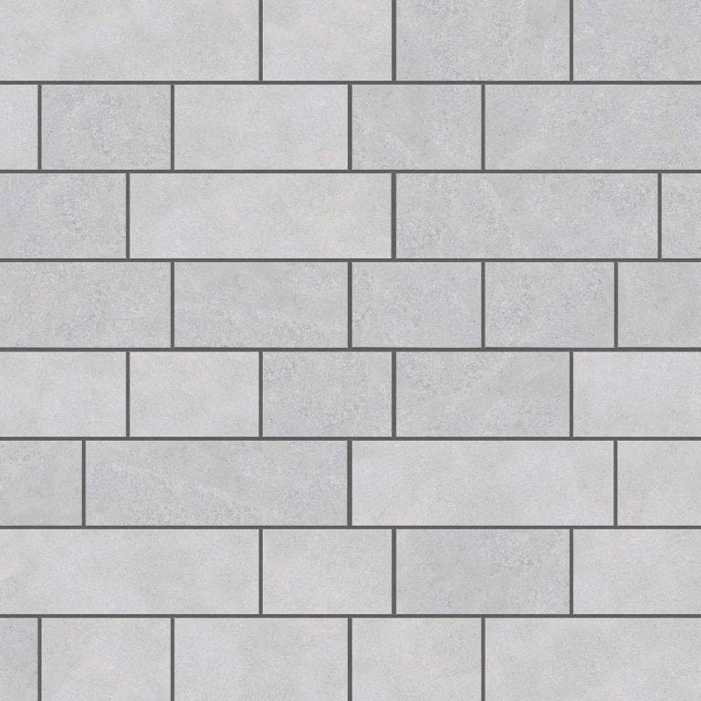  SDT1410 SDM392 M734 Bavarian Gray Limestone - Sand Blasted &amp; Tumbled | Pattern DP087 Paving - Running Bond - Sawn Edge - Dimensional 22 Pieces 3 Sizes | 18x12"(8) 24x12"(6) 36x12"(8)