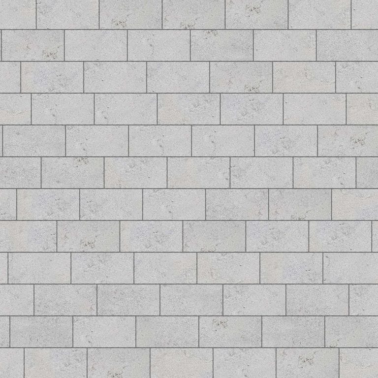  SDT1398 SDM388 M734 Bavarian Gray Limestone - Bush Hammered | Pattern DP063 Paving - Running Bond - Sawn Edge - Dimensional 3 Pieces 1 Size* | 24x12"