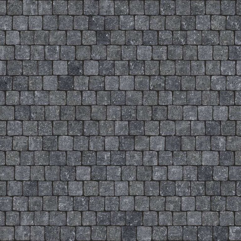  SDT1563 SDM495 M546 Belgian Bluestone Cobblestones - Split-face | Pattern DP054 Paving - Reclaimed Cobblestone Running Bond Pattern - Cubes - Split Edge - Constant Sizes