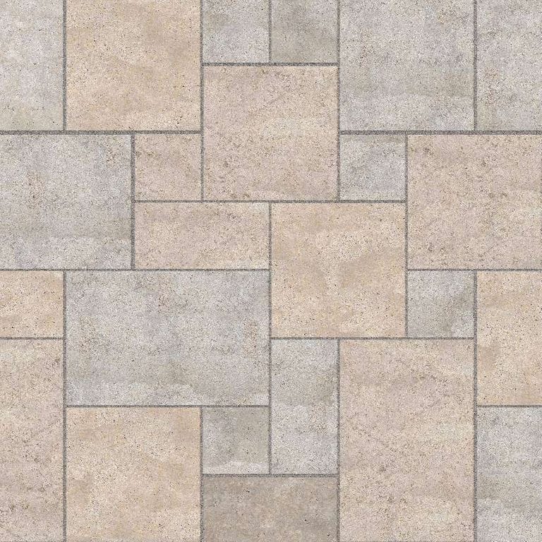  SDT1352 SDM381 P1086 Golden Buff Limestone - Sand Blasted | Pattern DP092 Paving - Universal - Sawn Edge - Dimensional 12 Pieces 4 Sizes | 12x12”(4), 24x12”(2), 24x24”(4), 36x24”(2)