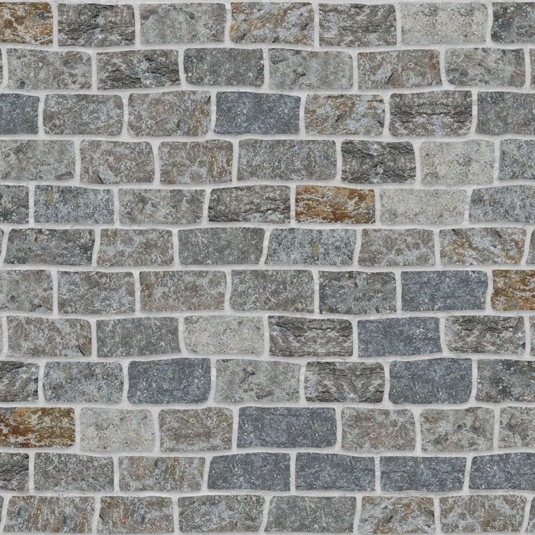 Reclaimed Belgian Bluestone Cobbles - Weathered &amp; Worn Surface - Thin Veneer - Medium Rec - DP053 SDM114 SDT253