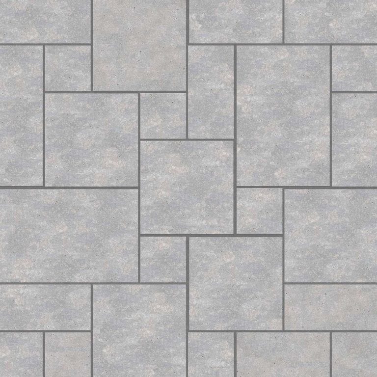  SDT1396 SDM391 M735 Bavarian Dolomite Gray - Sand Blasted &amp; Tumbled | Pattern DP086 Paving - Universal - Sawn Edge - Dimensional 12 Pieces 4 Sizes | 12x12”(4) 24x12”(2) 24x24”(4),36x24”(2)