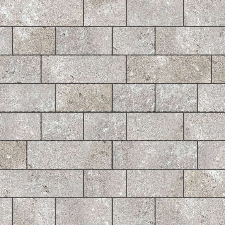  SDT1367 SDM387 M735 Bavarian Dolomite Gray Limestone - Bush Hammered | Pattern DP087 Paving - Running Bond - Sawn Edge - Dimensional 22 Pieces 3 Sizes | 18x12"(8) 24x12"(6) 36x12"(8)