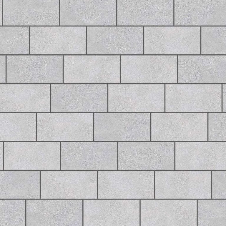 SDT1408 SDM392 M734 Bavarian Gray Limestone - Sand Blasted &amp; Tumbled | Pattern DP063 Paving - Running Bond - Sawn Edge - Dimensional 3 Pieces 1 Size* | 24x12"