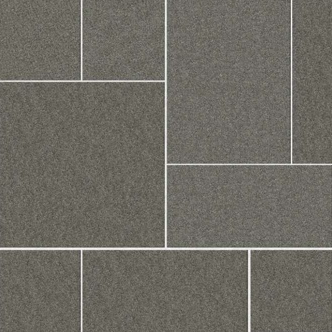  SDT1490 SDM451 M1111 Pensy Black Granite - Flamed | Pattern DP094 Paving - Universal - Sawn Edge - Dimensional 14 Pieces 4 Sizes | 24x24”(4) 48x24”(2) 48x36”(4) 48x48”(4)