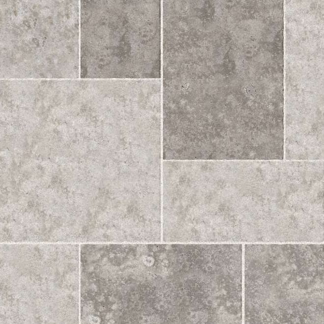  SDT1568 SDM394 P686 Bavarian Dolomite Gray Limestone - Antiqued | Pattern DP094 Paving - Universal - Sawn Edge - Dimensional 14 Pieces 4 Sizes | 24x24”(4) 48x24”(2) 48x36”(4) 48x48”(4)