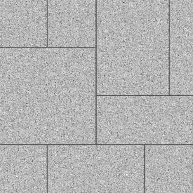  SDT1434 SDM426 M853 Gray Salis Granite - Sand Blasted | Pattern DP094 Paving - Universal - Sawn Edge - Dimensional 14 Pieces 4 Sizes