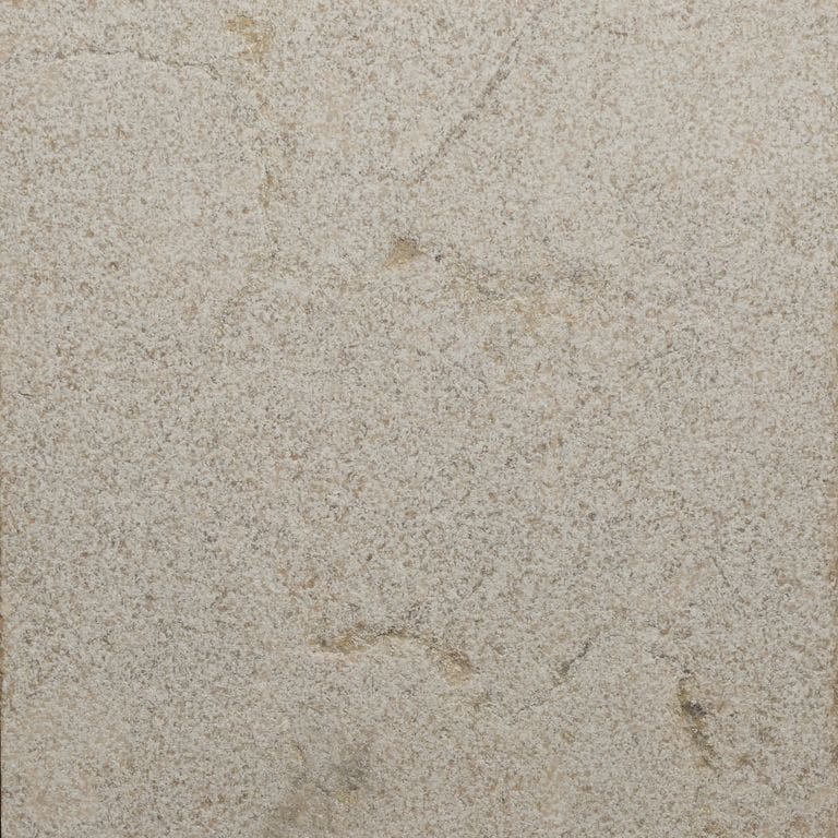 Color/Finish variation image for Veneto Beige Limestone. The surface finish shown is sand blasted. Dominant colors shown are white and cream. The color mix creates a warm feeling.