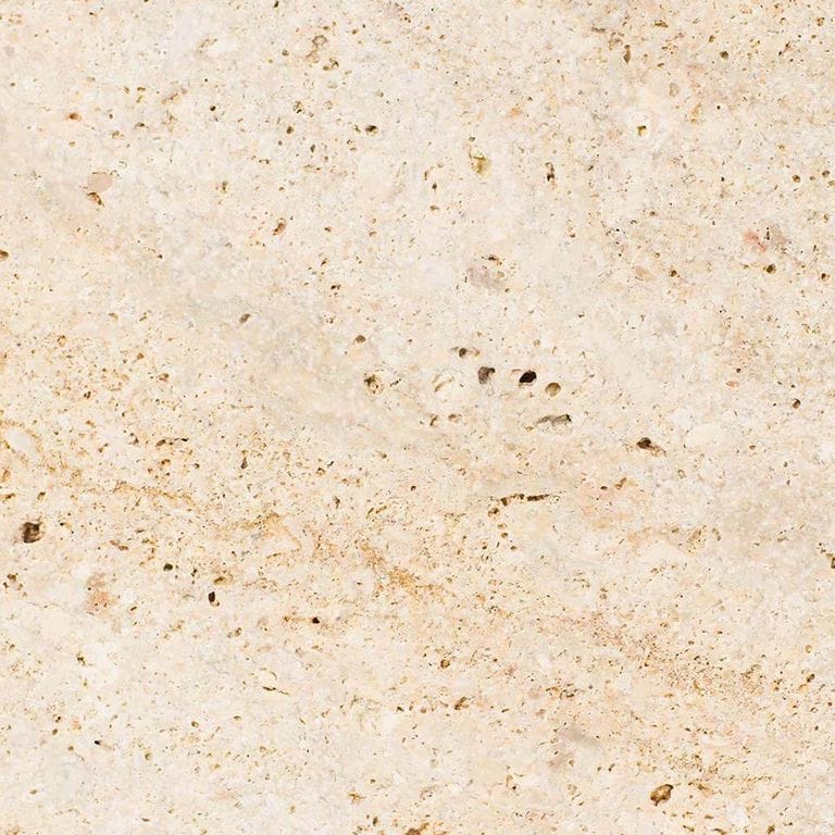 Best close-up image for Domus Gold Sandstone. The surface finish shown is honed. Dominant colors shown are beige and tan; with orange/rust, white and cream secondaries. The color mix creates a warm feeling. Random color pattern.