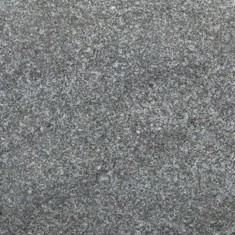 Color/Finish variation image for Pensy Black Granite. The surface finish shown is sand blasted. The dominant color shown is gray. The color mix creates a cool feeling.