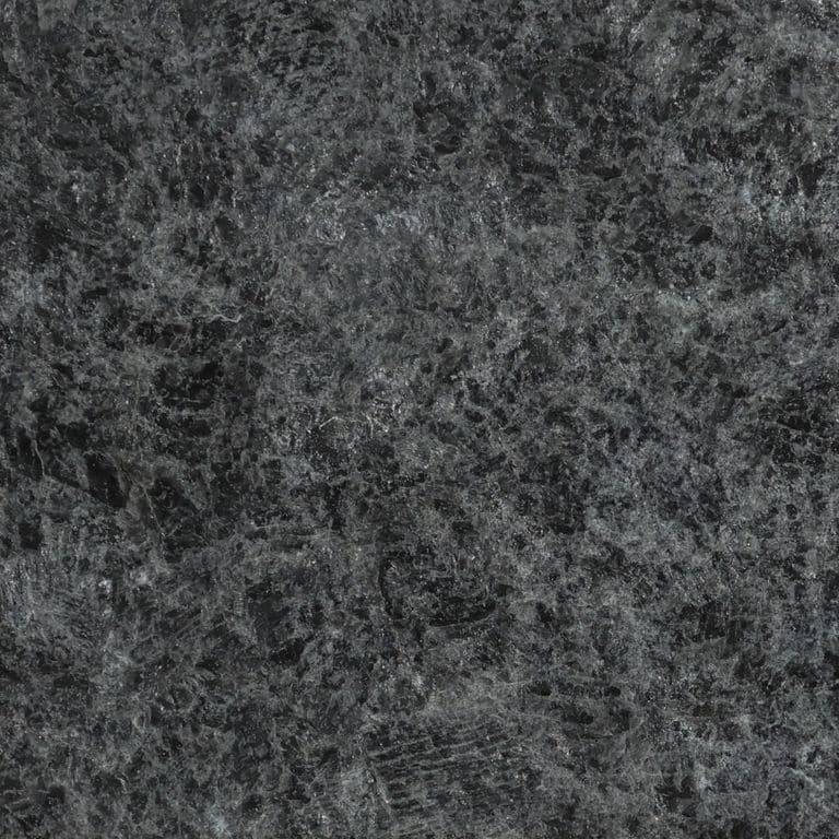Color/Finish variation image for Saint Henry Granite. The surface finish shown is flamed. Dominant colors shown are black and gray.