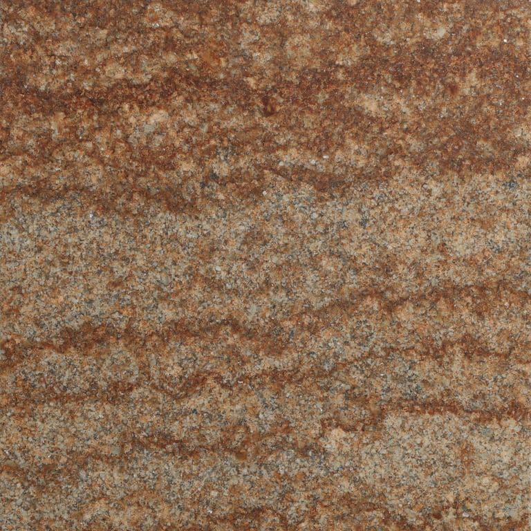 Color/Finish variation image for Beige Vein Cut Granite. The surface finish shown is honed. Dominant colors shown are brown and orange/rust. The color mix creates a warm feeling.