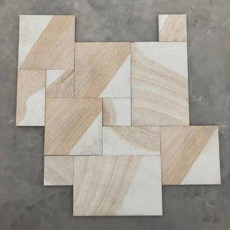 Application image for Beige Vein Cut Granite. Dominant colors shown are beige, orange/rust and tan. The color mix creates a warm feeling.