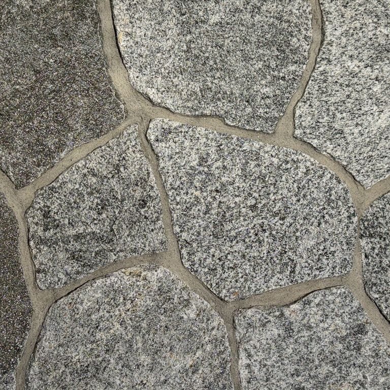 Color/Finish variation image for Oyster Bay Granite. The surface finish shown is . The dominant color shown is gray. The color mix creates a cool feeling.