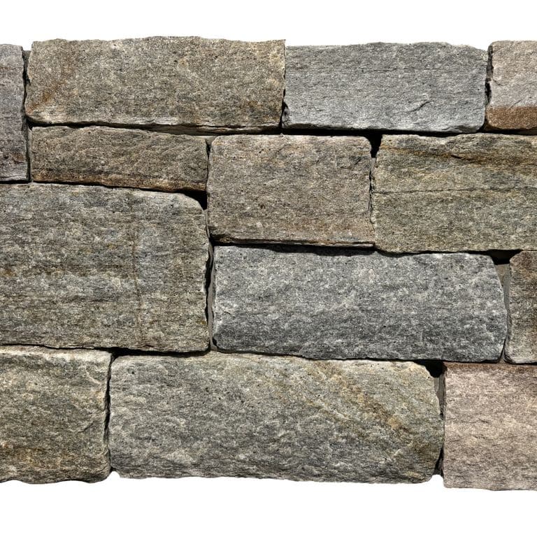 Application image for Newport Mist Granite. The surface finish shown is split-face. Dominant colors shown are brown and gray. The color mix creates a warm feeling.