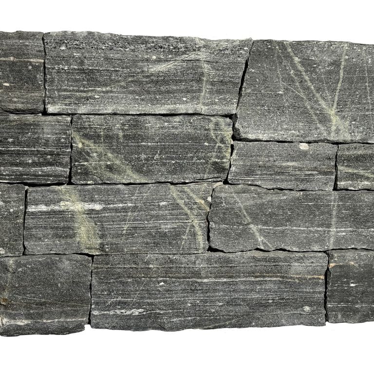 Application image for Greenwich Gray Granite. The surface finish shown is split-face. Dominant colors shown are green and gray. The color mix creates a cool feeling.