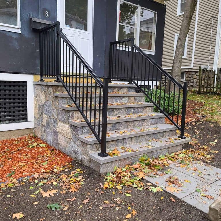 Application image for Vineyard Granite. The image shows this material being used in a thin veneer application. The surface finish shown is . The dominant color shown is gray. The color mix creates a warm feeling.