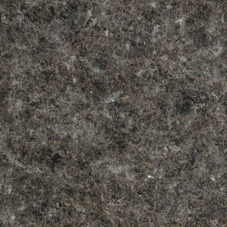 Color/Finish variation image for Kodiak Brown Granite. The surface finish shown is flamed. Dominant colors shown are black and brown. The color mix creates a cool feeling.