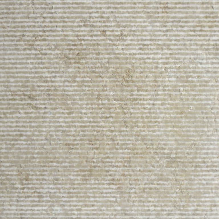 Color/Finish variation image for Mountain Hard Limestone - Beige. The surface finish shown is grooved. Dominant colors shown are beige and gray; with brown, white, tan and cream secondaries. The color mix creates a warm feeling. Regular, blotched and linear color patterns.