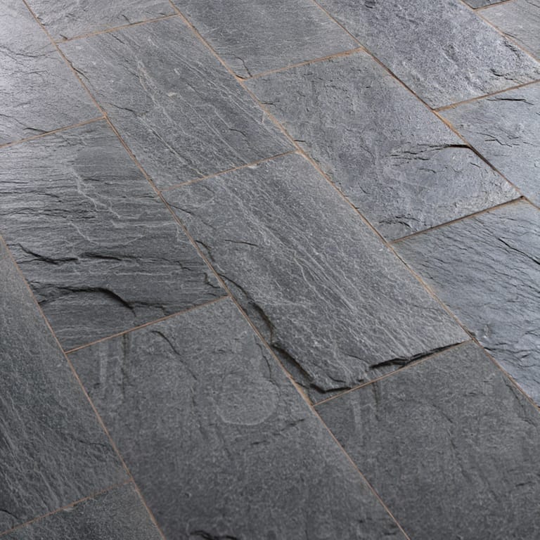 The image shows this material being used in an interior floor application.