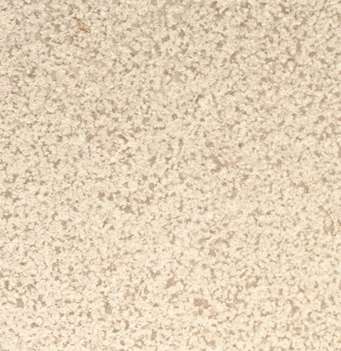 Color/Finish variation image for Liosin Limestone. The surface finish shown is bush hammered. Dominant colors shown are beige and tan; with orange/rust and cream secondaries. The color mix creates a warm feeling. Coarse speckled color pattern.