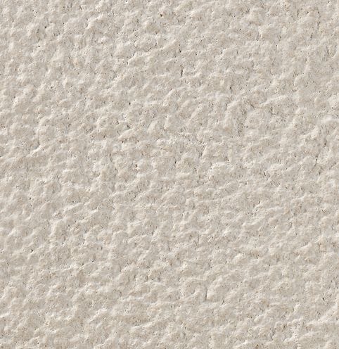 Color/Finish variation image for Sarafa Gold Limestone. The surface finish shown is bush hammered. The dominant color shown is beige; with gray, pink, white, tan and cream secondaries. The color mix creates a warm feeling. Regular and coarse speckled color patterns.