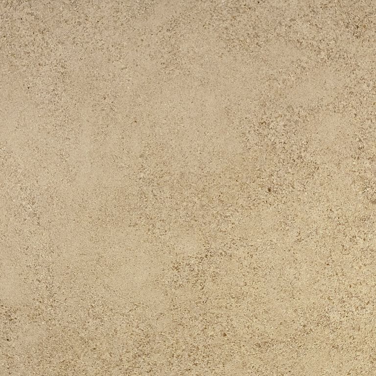 Close-up image for Cremos Limestone. The surface finish shown is honed. Dominant colors shown are beige and tan; with brown and orange/rust secondaries. Exhibits "movement" and the color mix creates a warm feeling. Regular, fine speckled and blotched color patterns.