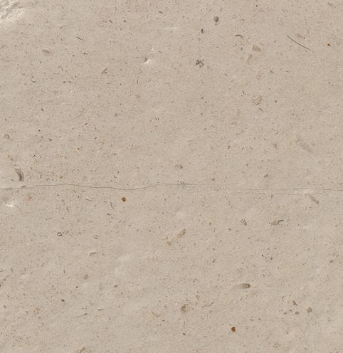 Color/Finish variation image for Cremcar Limestone. The surface finish shown is honed. Dominant colors shown are beige and tan; with a brown secondary. The color mix creates a warm feeling. Regular color pattern.