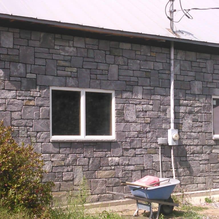 The image shows this material being used for thin veneer and window well.