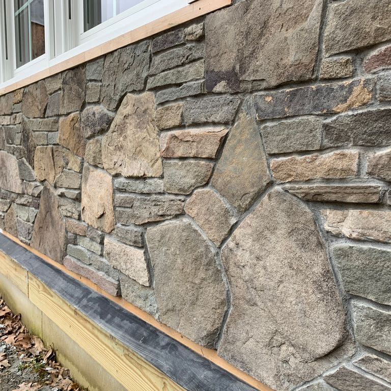 The image shows this material being used for full bed veneer and thin veneer.
