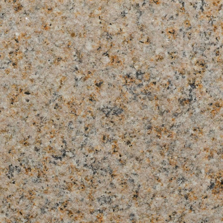 Color/Finish variation image for Golden Granite. The surface finish shown is sand blasted. Dominant colors shown are brown and tan. The color mix creates a warm feeling.