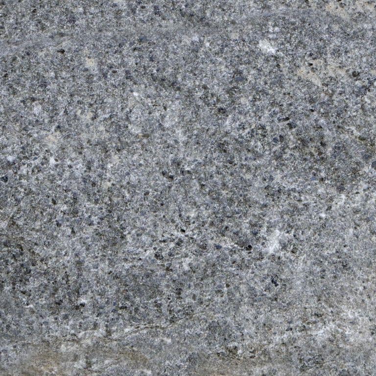 Color/Finish variation image for Granite - Black Ash. The surface finish shown is . Dominant colors shown are blue and gray. The color mix creates a cool feeling. Regular and fine speckled color patterns.