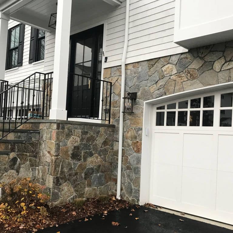 Application image for Granite - Spruce Mountain.. The image shows this material being used in a thin veneer application.