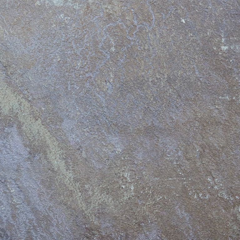 Color/Finish variation image for Bluestone Natural Cleft - Gunmetal. Dominant colors shown are blue, green, gray and purple. Exhibits "movement" and the color mix creates a cool feeling. Random, blotched and streaked color patterns.