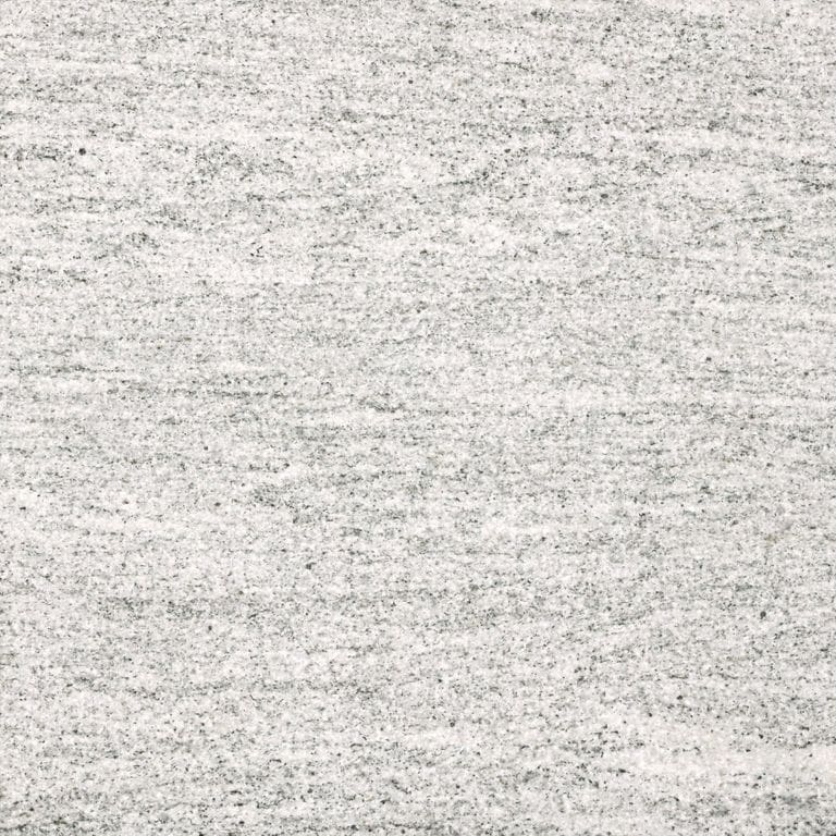 Color/Finish variation image for Silver Cloud Granite. Dominant colors shown are gray and cream; with beige, pink and white secondaries. Exhibits "movement" and the color mix creates a cool feeling. Fine speckled, linear and streaked color patterns.