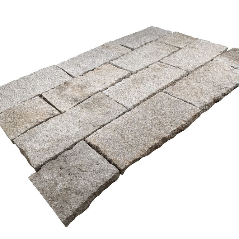 Application image for Reclaimed Rustic Granite. The surface finish shown is . Dominant colors shown are gray, tan and greige. The color mix creates a warm feeling.