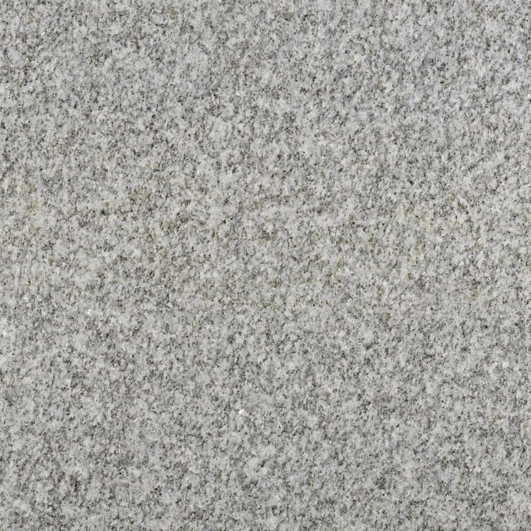 The surface finish shown is flamed. The dominant color shown is gray. The color mix creates a cool feeling. Speckled and coarse speckled color patterns. Contains some mica.