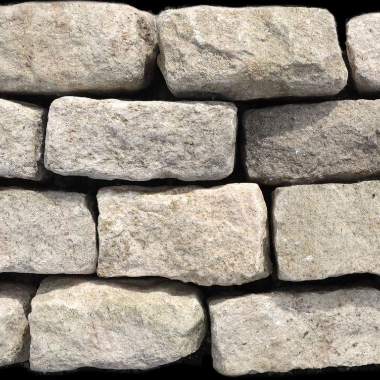 Feature image for Granite - Cobblestones - Phoenician Buff. Dominant colors shown are beige and tan; with brown, gray, white and cream secondaries. The color mix creates a warm feeling. Regular color pattern.