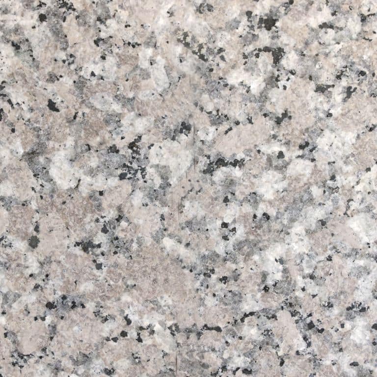 Swatch image for Granite - Kershaw Pink. The surface finish shown is flamed. Dominant colors shown are beige and pink; with pink, purple and cream secondaries. The color mix creates a cool feeling. Blotched and coarse speckled color patterns. Contains some mica and mineral inclusions.