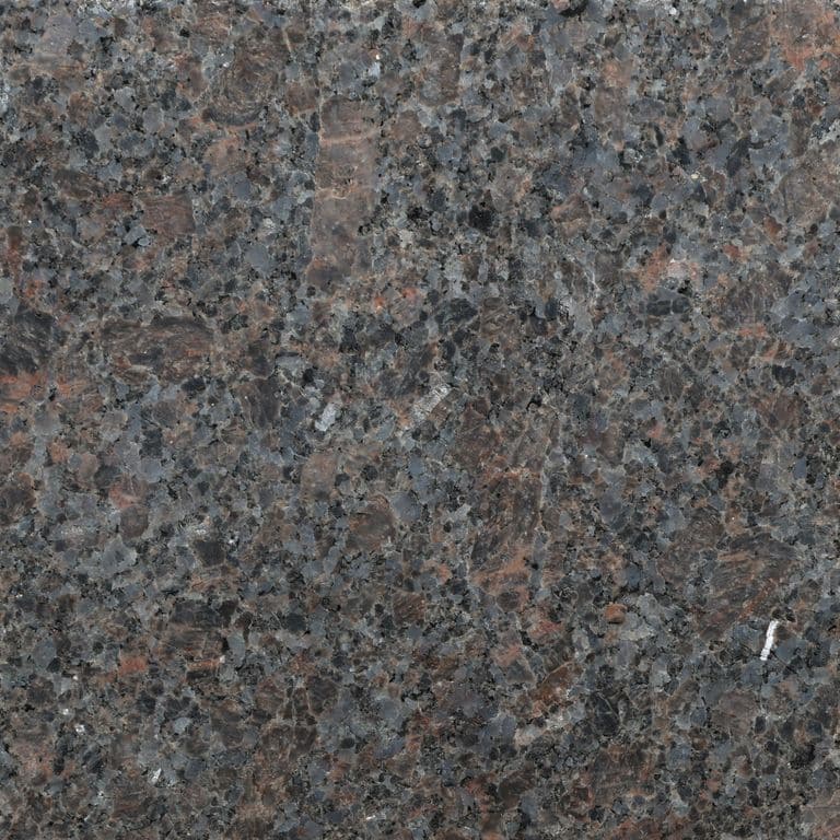 Color/Finish variation image for Mahogany Granite. The surface finish shown is honed. Dominant colors shown are brown and gray.