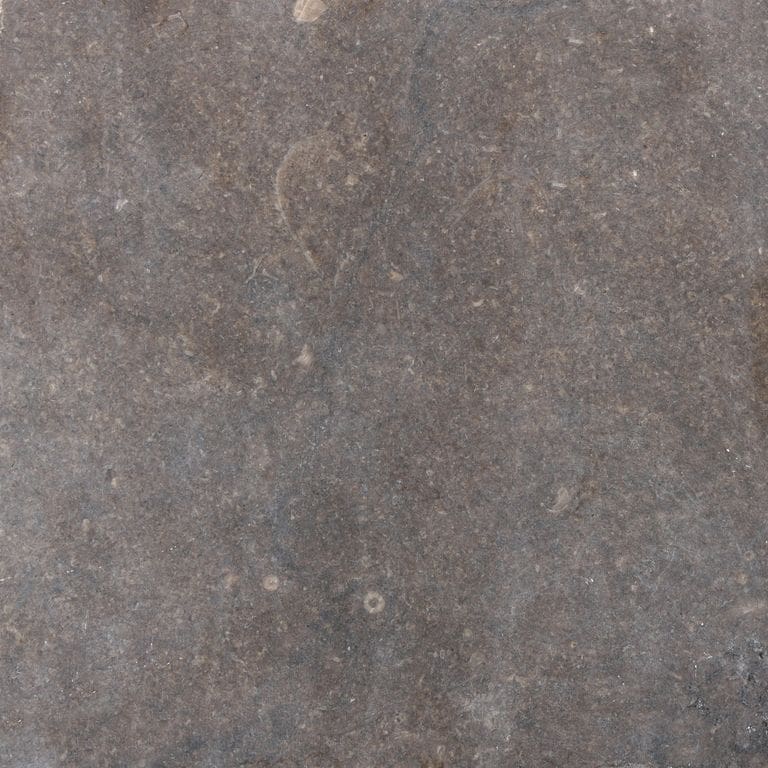 Swatch image for Limestone - Pierre Brun. The surface finish shown is honed. The dominant color shown is purple; with a brown secondary. The color mix creates a warm feeling. Blotched color pattern. Contains mineral inclusions.