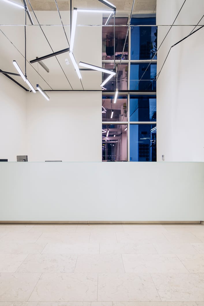 Application image for Veneto Beige Limestone - Interior Flooring. The image shows this product being used in an interior floor application. Dominant colors shown are beige and cream. The color mix creates a cool feeling.