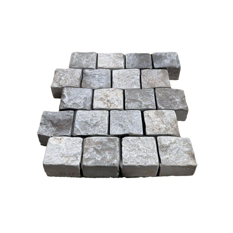 Amaza Estrema Limestone Cobblestone - Square - Splitface &amp; Tumbled