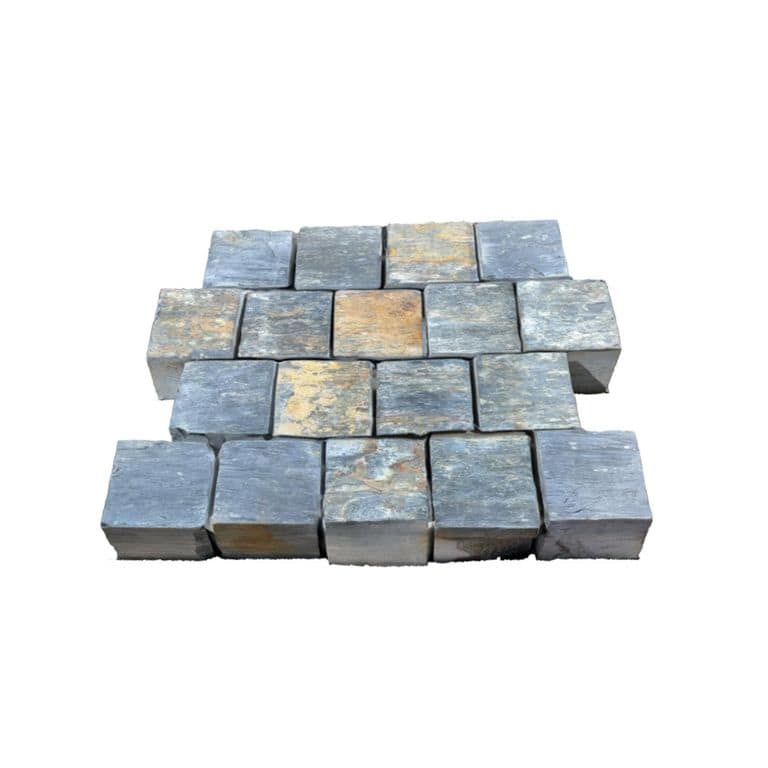 Black Schist Cobblestone - Square - Natural Cleft