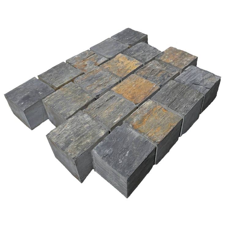 Black Schist Cobblestone - Square - Natural Cleft