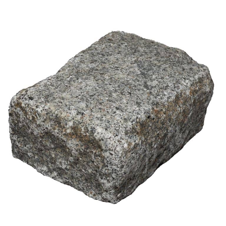 Color/Finish variation image for Reclaimed Granite cobles at yard. The surface finish shown is . The dominant color shown is gray. The color mix creates a warm feeling.
