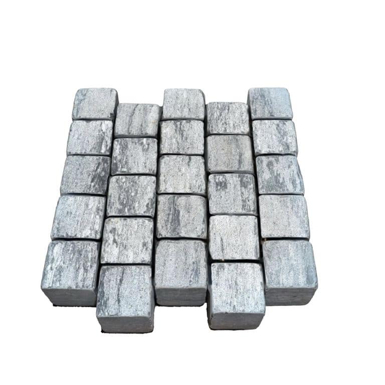 Black Schist Cobblestone - Square - Bush Hammered + Tumbled