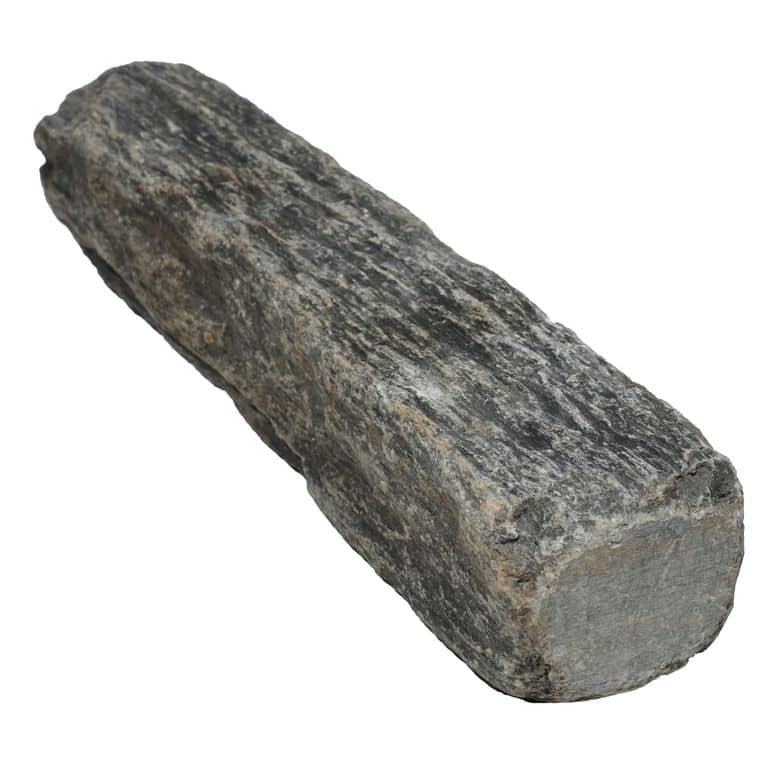 Oblique image for Black Schist - Tumbled Edging. The surface finish shown is natural cleft. Dominant colors shown are black and gray. The color mix creates a cool feeling.
